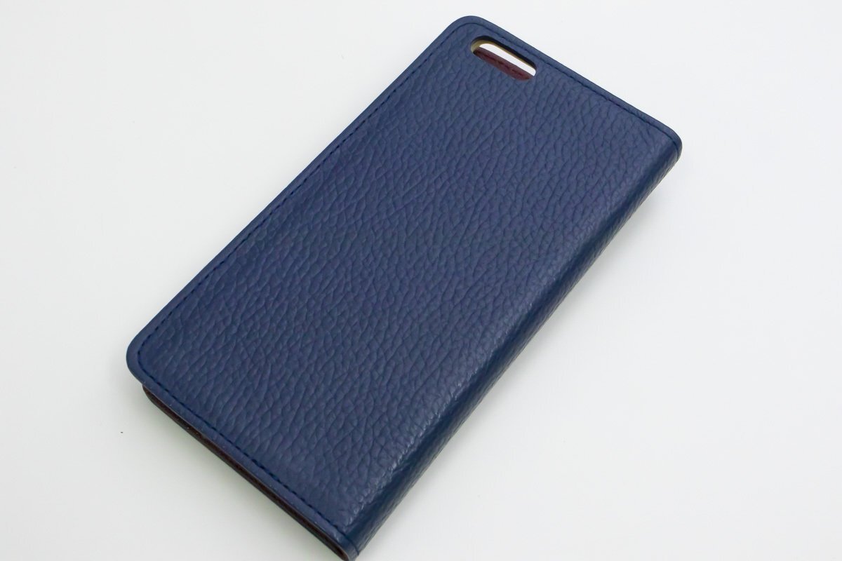 訳あり 新品 iPhone6 iPhone6S ケース 手帳型 本革 アドリア ネイビー ファスナーポケット付 モーダマニア modamania拍卖