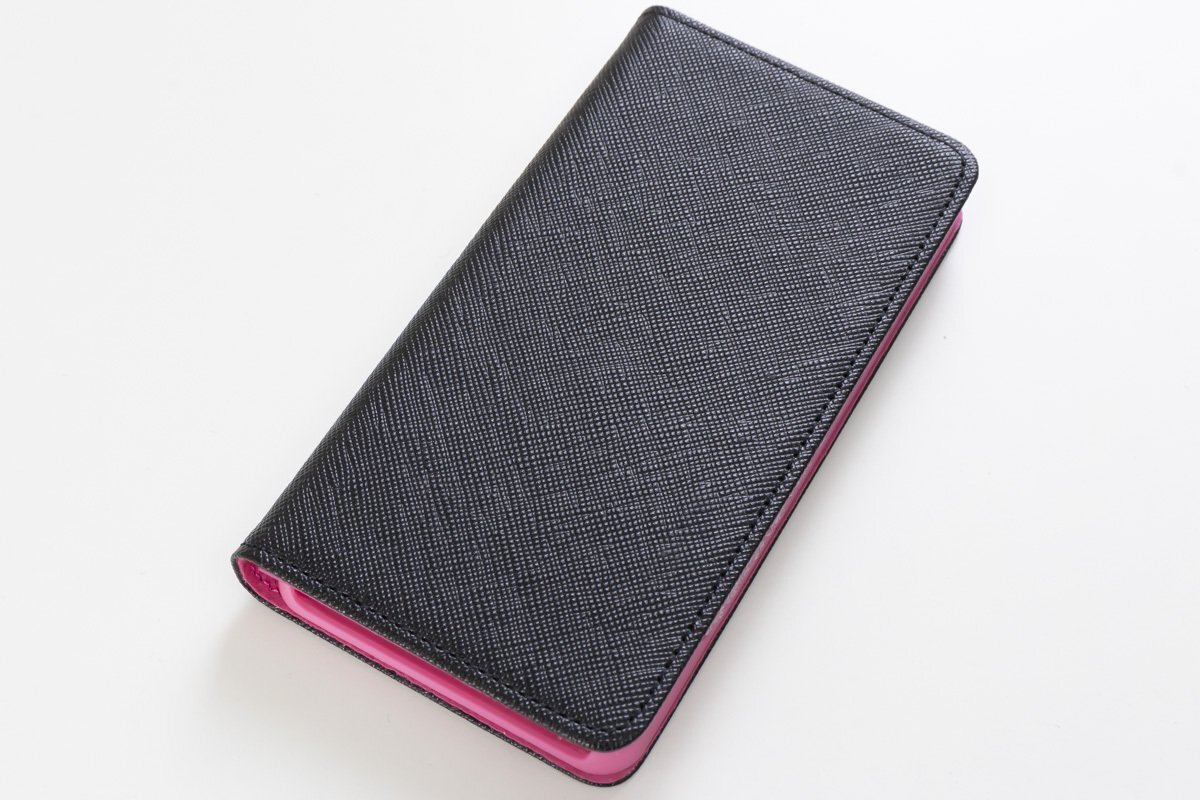 新品 訳あり iPhone6 iPhone6S 高級 手帳型 イタリア産 本革 ケース シャレード ブラック ピンク サフィアーノ モーダマニア modamania拍卖