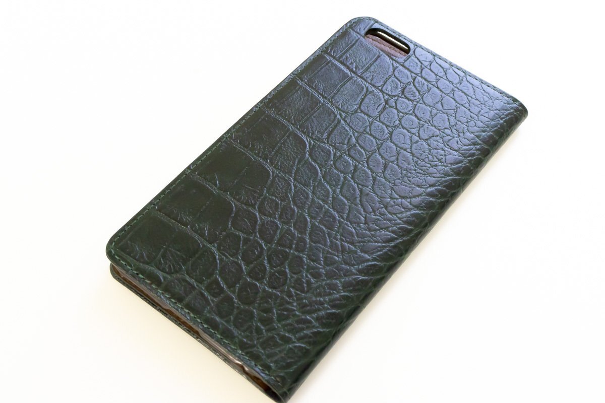 訳あり iPhone6Plus/6sPlus 高級 手帳型 イタリア産 本革 ケース オズ グリーン モーダマニア modamania拍卖