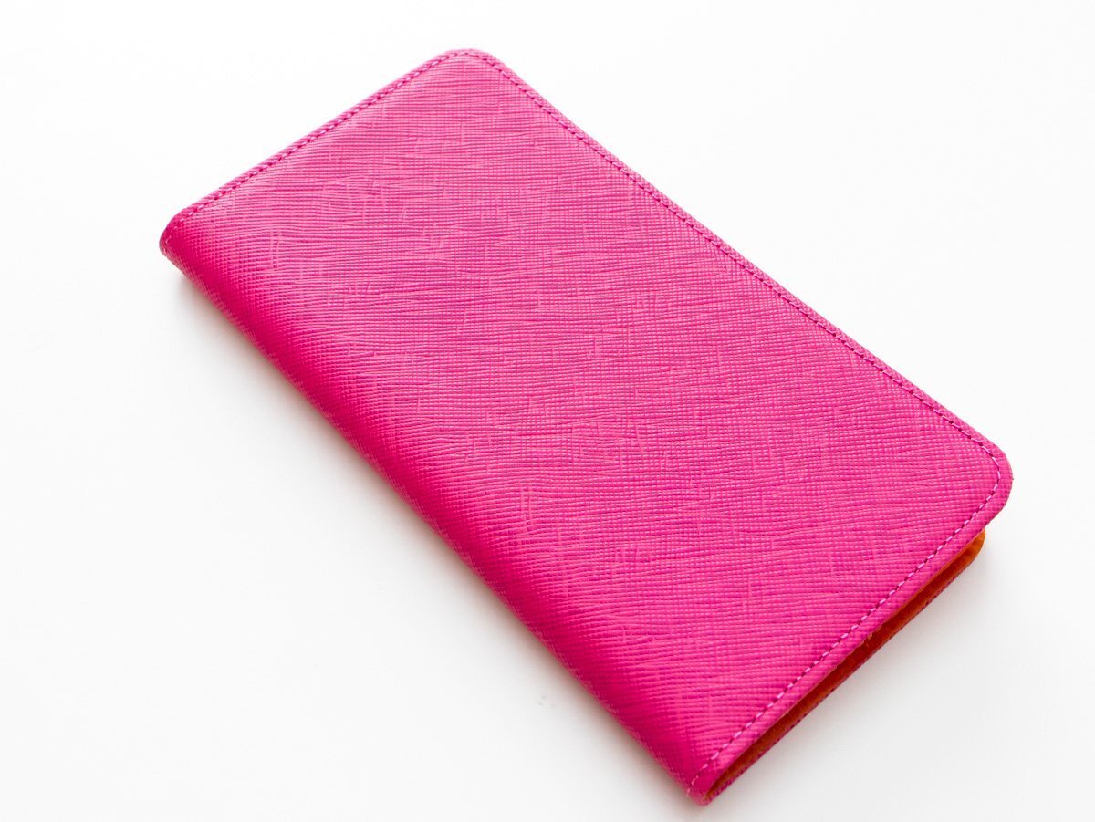 訳あり iPhone6Plus iPhone6sPlus 手帳 ケース 新品 モーダマニア 本革 高級 modamania シャレード ピンク オレンジ拍卖