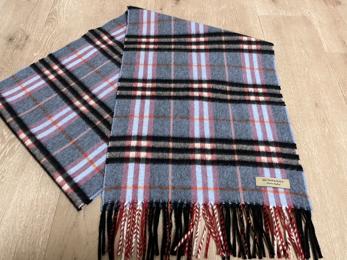 BURBERRY バーバリー マフラー カシミア100% ヴィンテージチェック 美品 送料無料!!拍卖