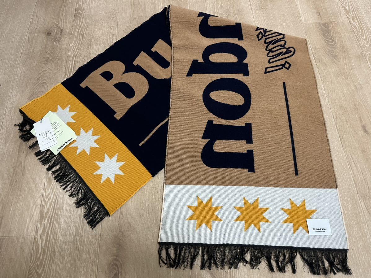 BURBERRY バーバリー マフラー ウール91% シルク9% タグ付き未使用品 送料無料!!拍卖