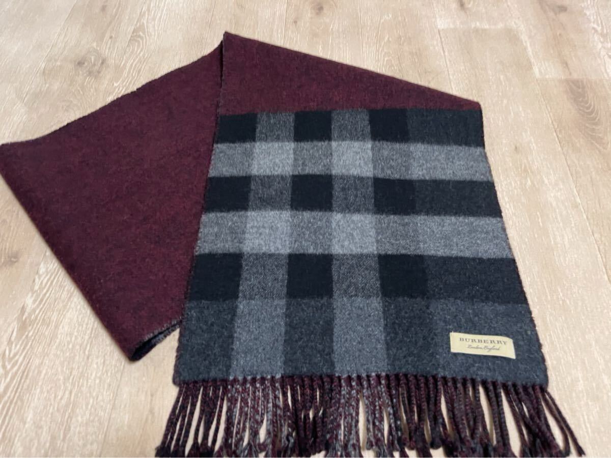 BURBERRY バーバリー マフラー カシミア100% 大判マフラー 美品  送料無料!!!拍卖