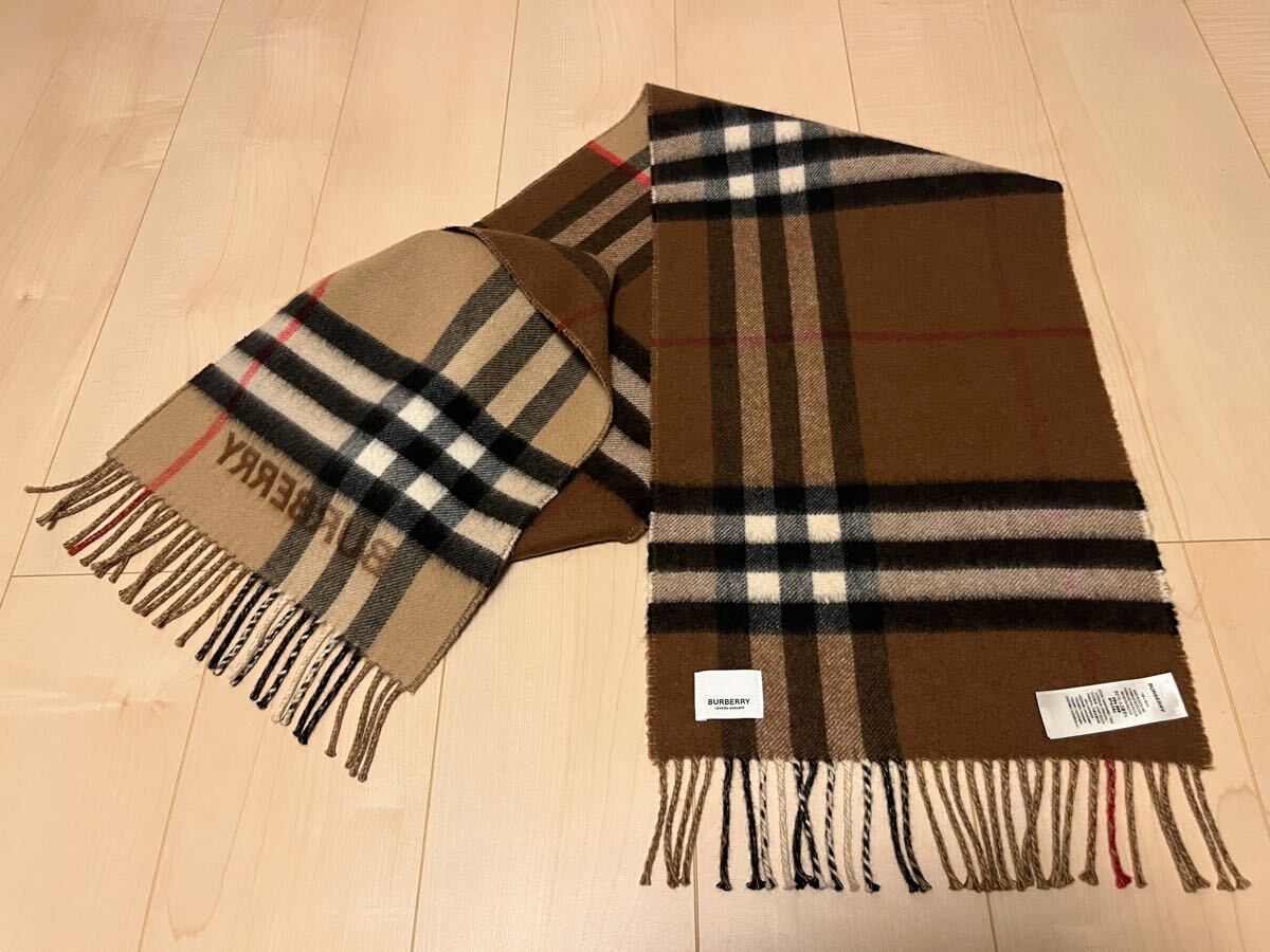 BURBERRY バーバリー マフラー カシミア100% コントラストチェック 美品 送料無料!!!拍卖