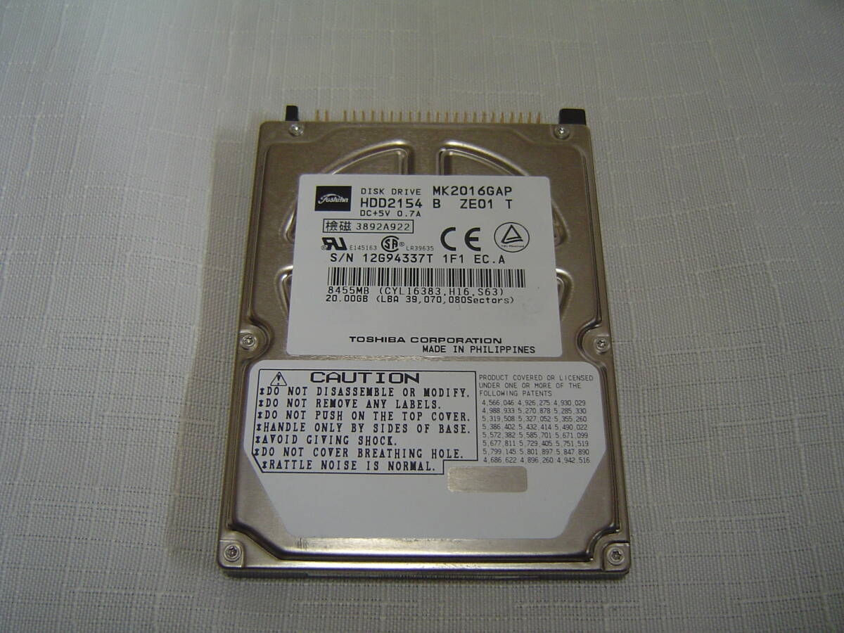 TOSHIBA 2.5インチ HDD IDE(Ultra ATA) 20GB MK2016GAP ジャンク拍卖