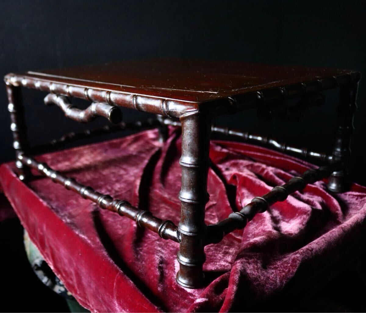 時代 飾り台 長方卓 香炉台 盆栽台 41×31cm アンティーク 花台 インテリア 膳 拍卖