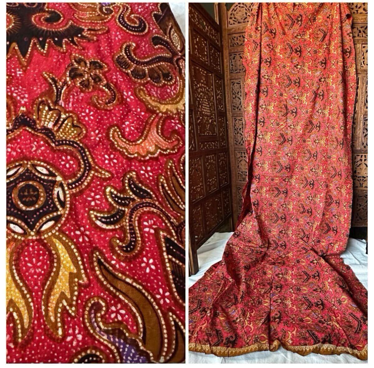レア 貴重 長期保管品 シーツ 220×104cm ヴィンテージ マレーシア バティック 生地 batik ろうけつ染め 更紗 インドネシア バリ 土産拍卖
