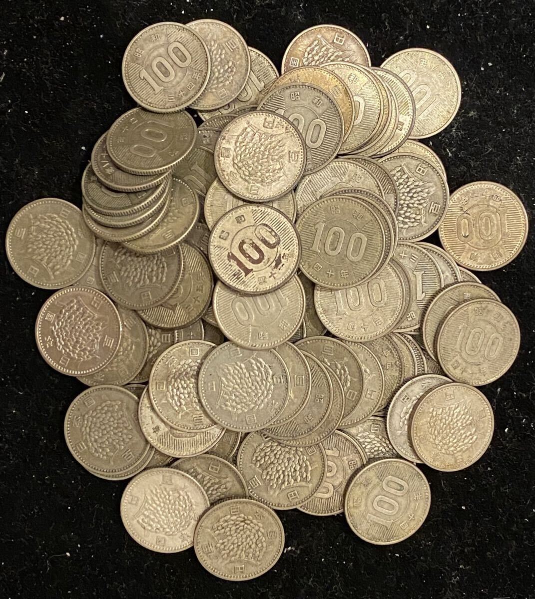 100円銀貨 稲穂 100枚 まとめて おまとめ 銀貨 古銭 コイン 硬貨拍卖