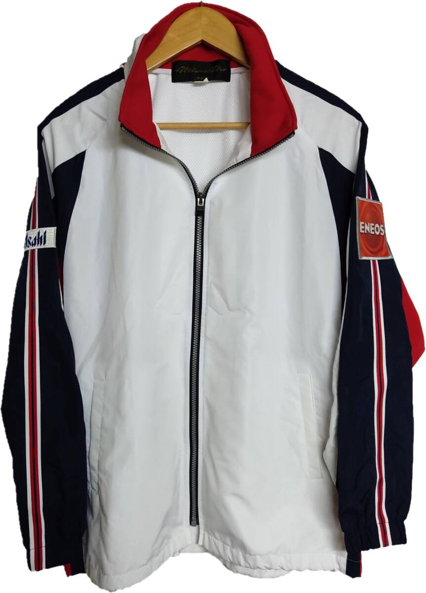 スポンサー物 ミズノ プロ Mizuno Pro ENEOS Asahi ウォームアップ ジャケット M 白 ホワイト メンズ 男性 男 野球 エネオス アサヒ コート拍卖