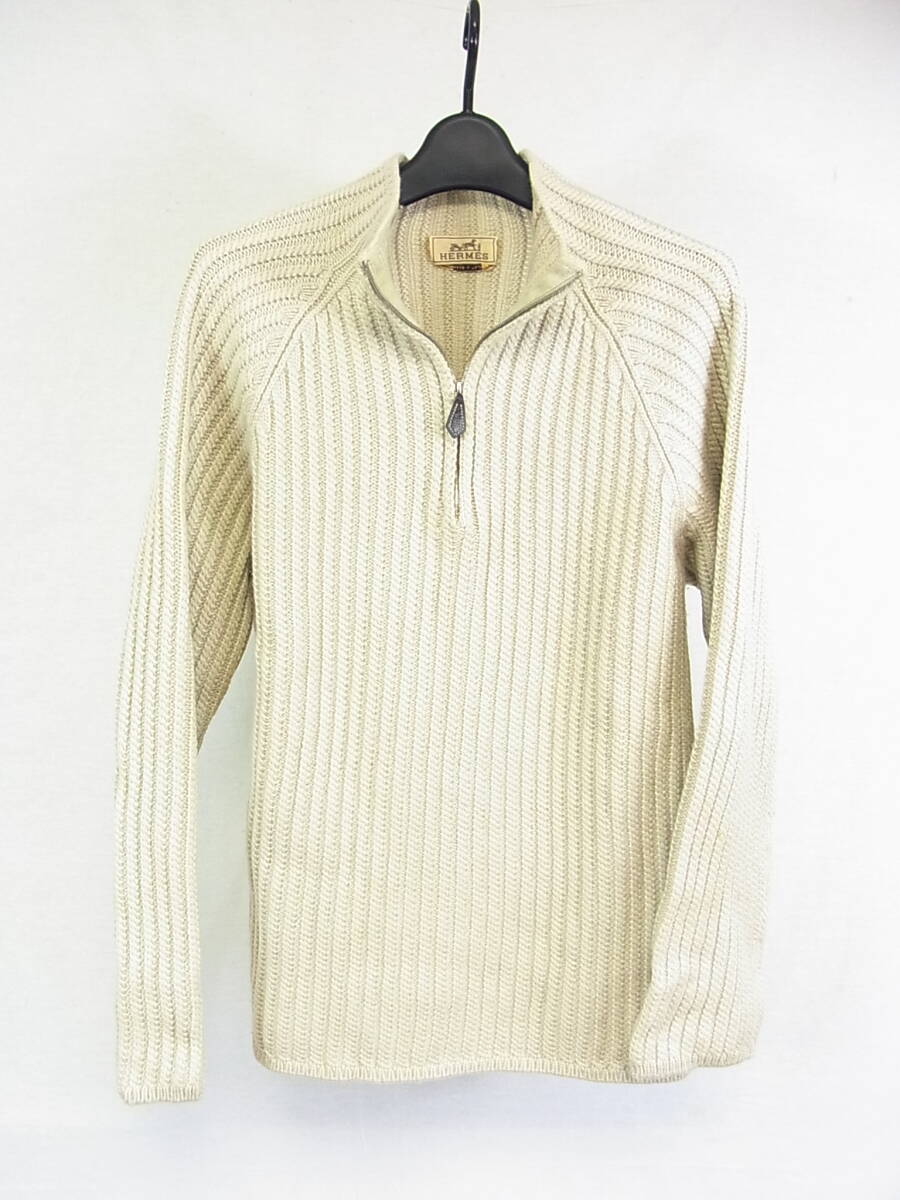 ■■エルメス★シルク&カシミア混ジップアップセーターM■■拍卖