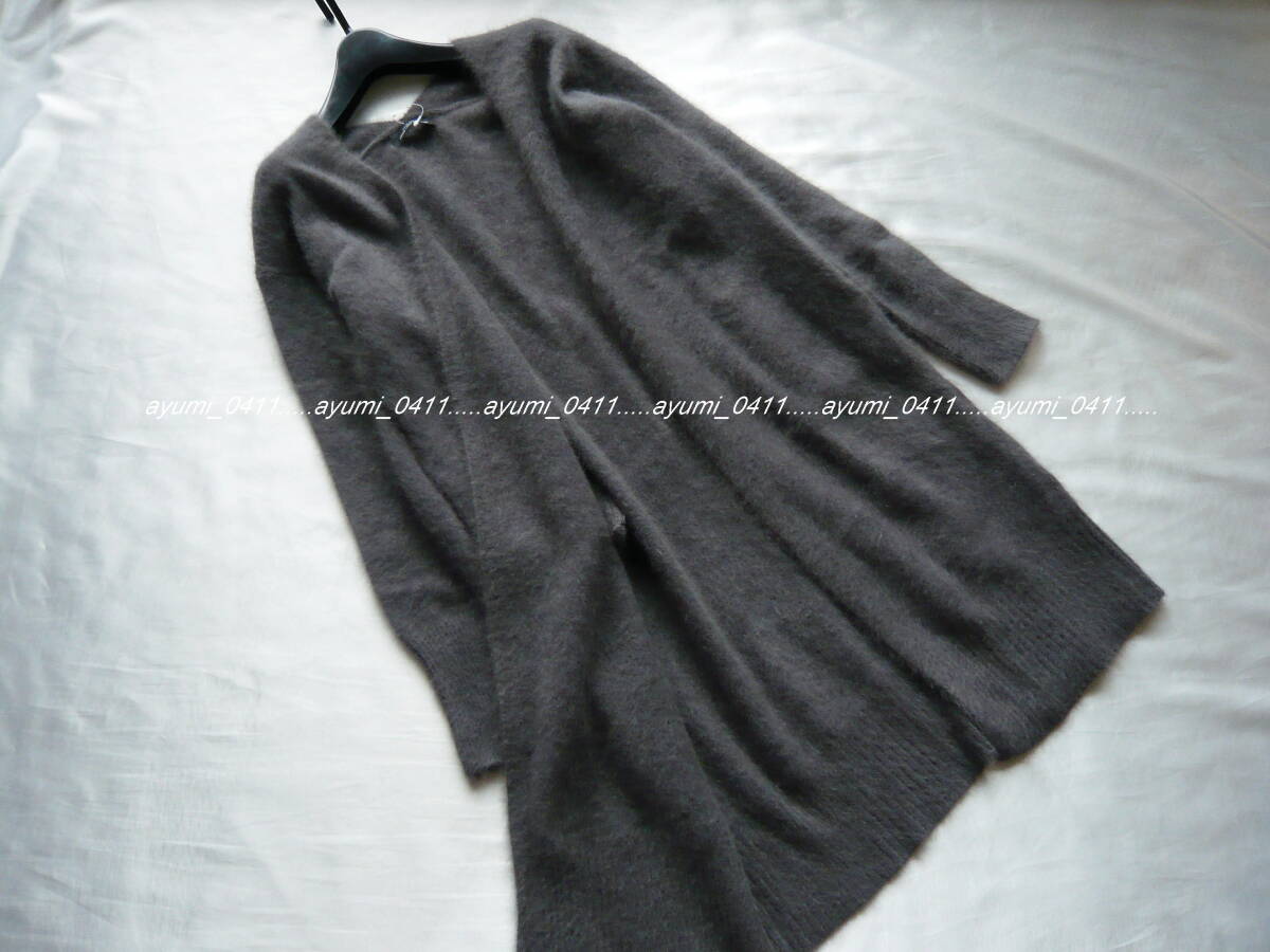 ★未使用★UNITED ARROWS green label relaxing ユナイテッドアローズ/グレー系・ふわふわ ヘアリーニット ロングカーディガン/定価1.5万円拍卖