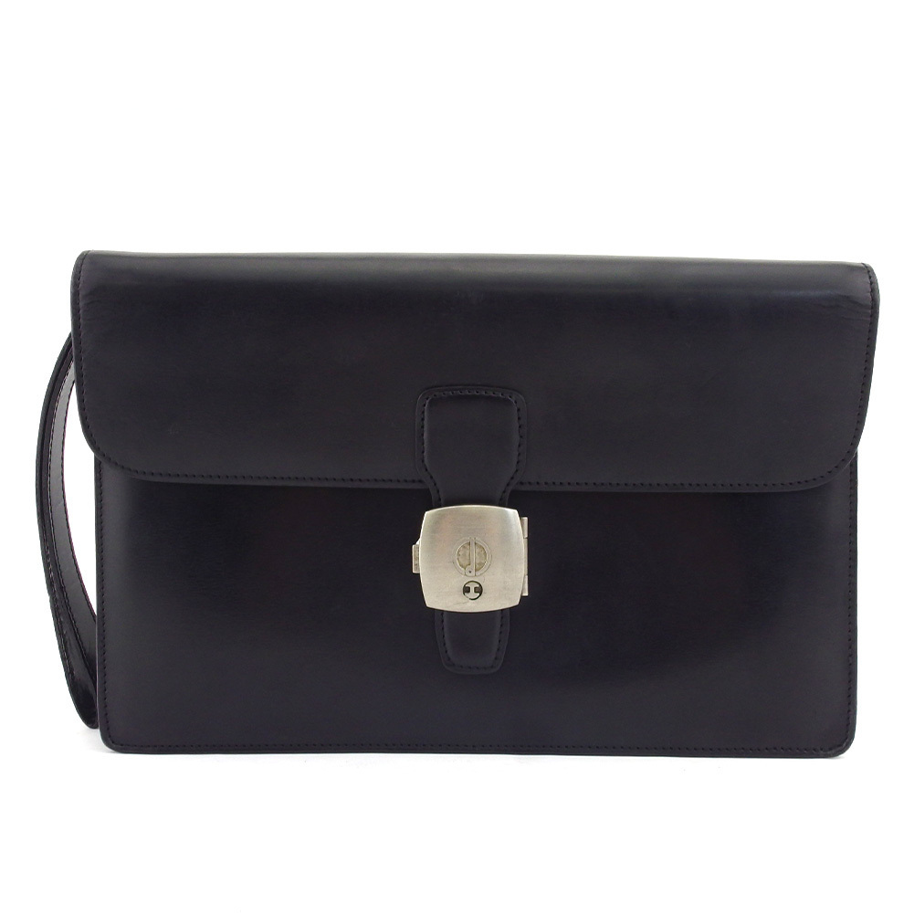 【30%OFFクーポン】ダンヒル Dunhill クラッチバッグ dマーク ブラック レディース 中古拍卖