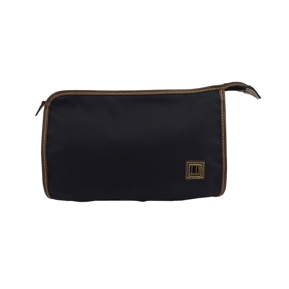 ダンヒル Dunhill クラッチバッグ ロゴプレート ブラック ブラウン レディース 中古拍卖