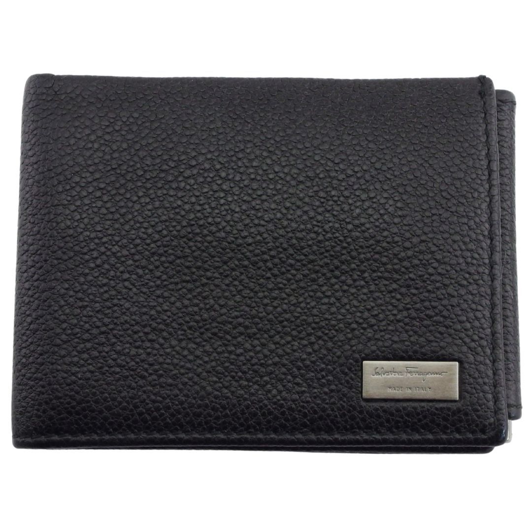 【30%OFFクーポン】サルヴァトーレフェラガモ Salvatore Ferragamo 札入れ ロゴプレート マネークリップ式 ブラック レディース 中古拍卖