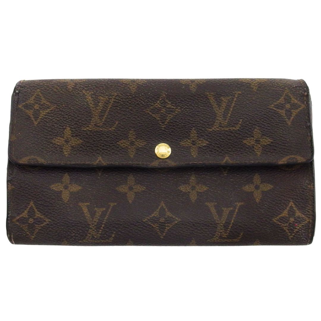 ルイ・ヴィトン LOUIS VUITTON 長財布 モノグラム ポシェットポルトモネクレディ ブラウン ベージュ レディース 中古拍卖