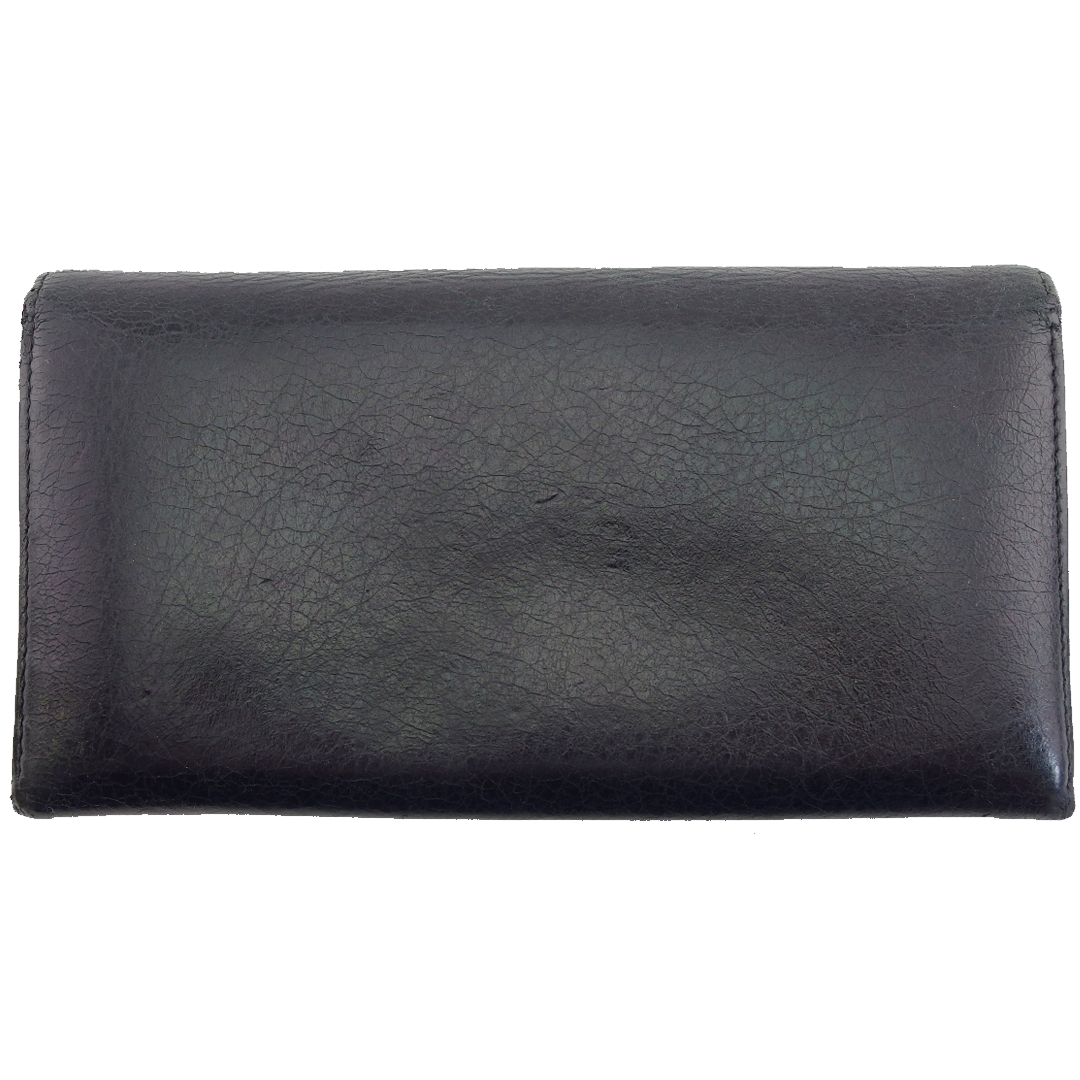 バレンシアガ BALENCIAGA 長財布 ジャイアントマネー ブラック×ゴールド レディース 中古拍卖