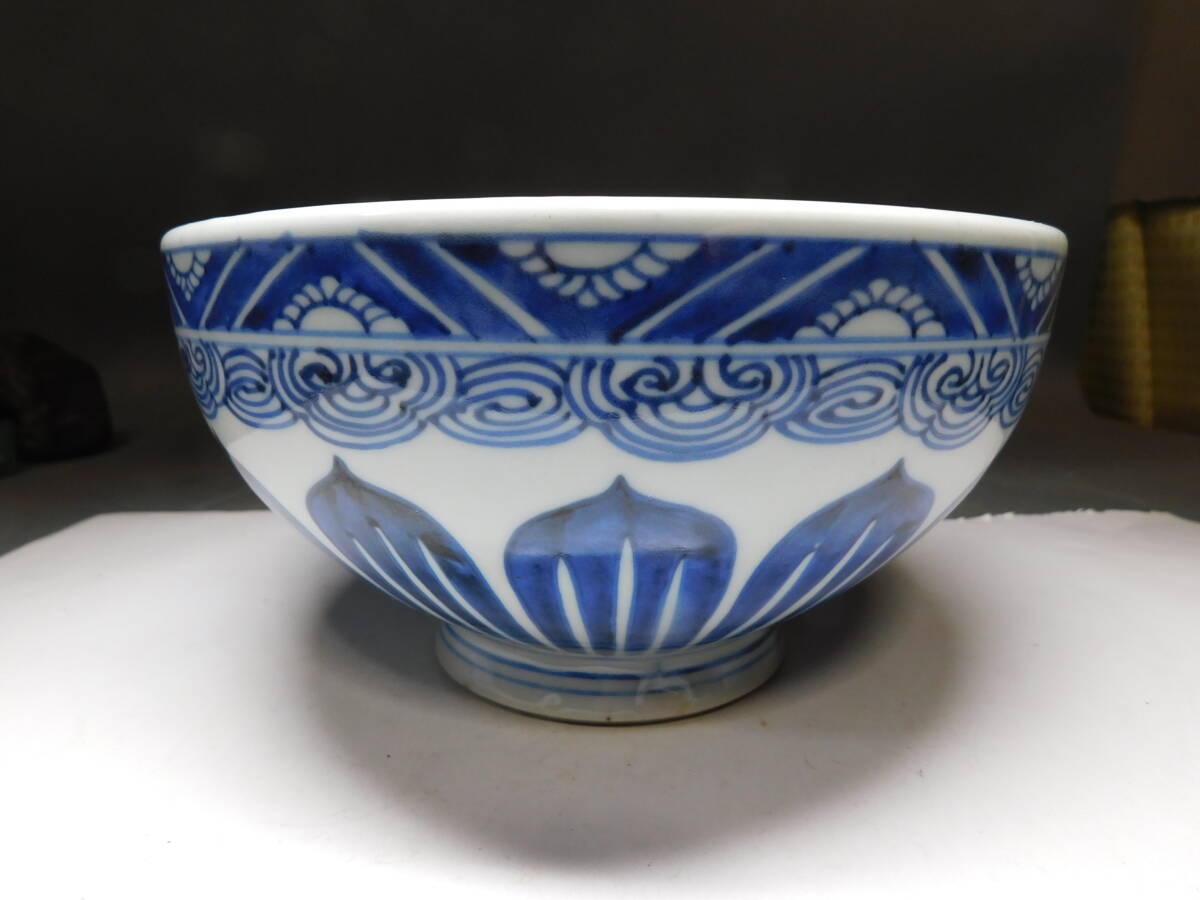 岡黒 極上 初だし品 江戸期 染付 呉須 線描き 菓子器 無傷 珍品 美品 売り切り拍卖