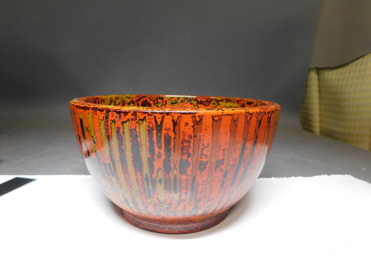 岡黒 稀少 初だし品 木製 若狭塗 大振り御椀 直径16cm 珍品 美品 売り切り拍卖