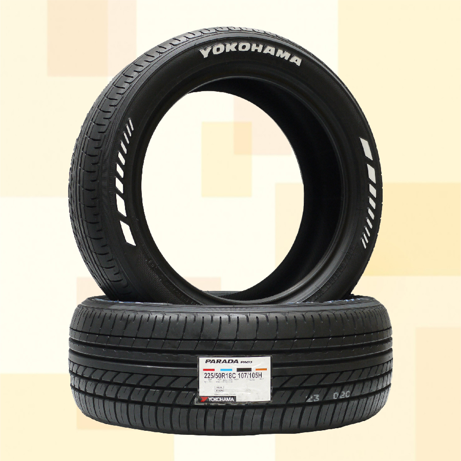 225/50R18C 107/105H RWL YOKOHAMA ヨコハマ PARADA PA03 25年製 正規品 ホワイトレター 送料無料 2本税込 \52,020 より 1拍卖