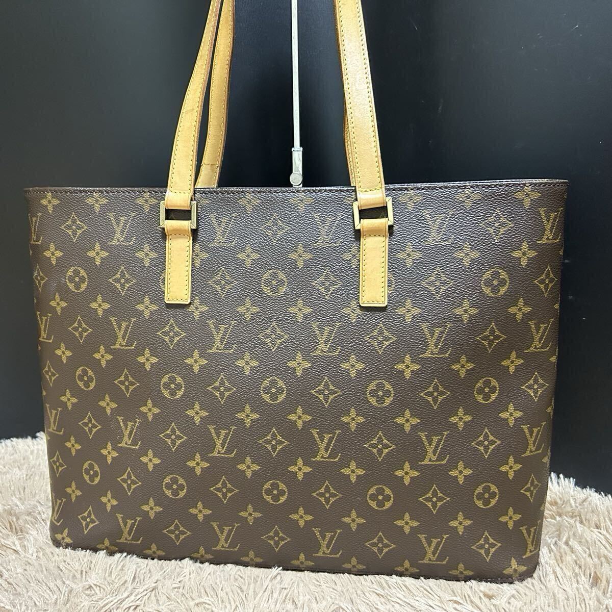 【鑑定済】ルイヴィトン LOUIS VUITTON トートバッグ ルコ モノグラム M51155 ブラウン 肩掛け メンズ ビジネス A4 PC 書類鞄 肩掛け拍卖