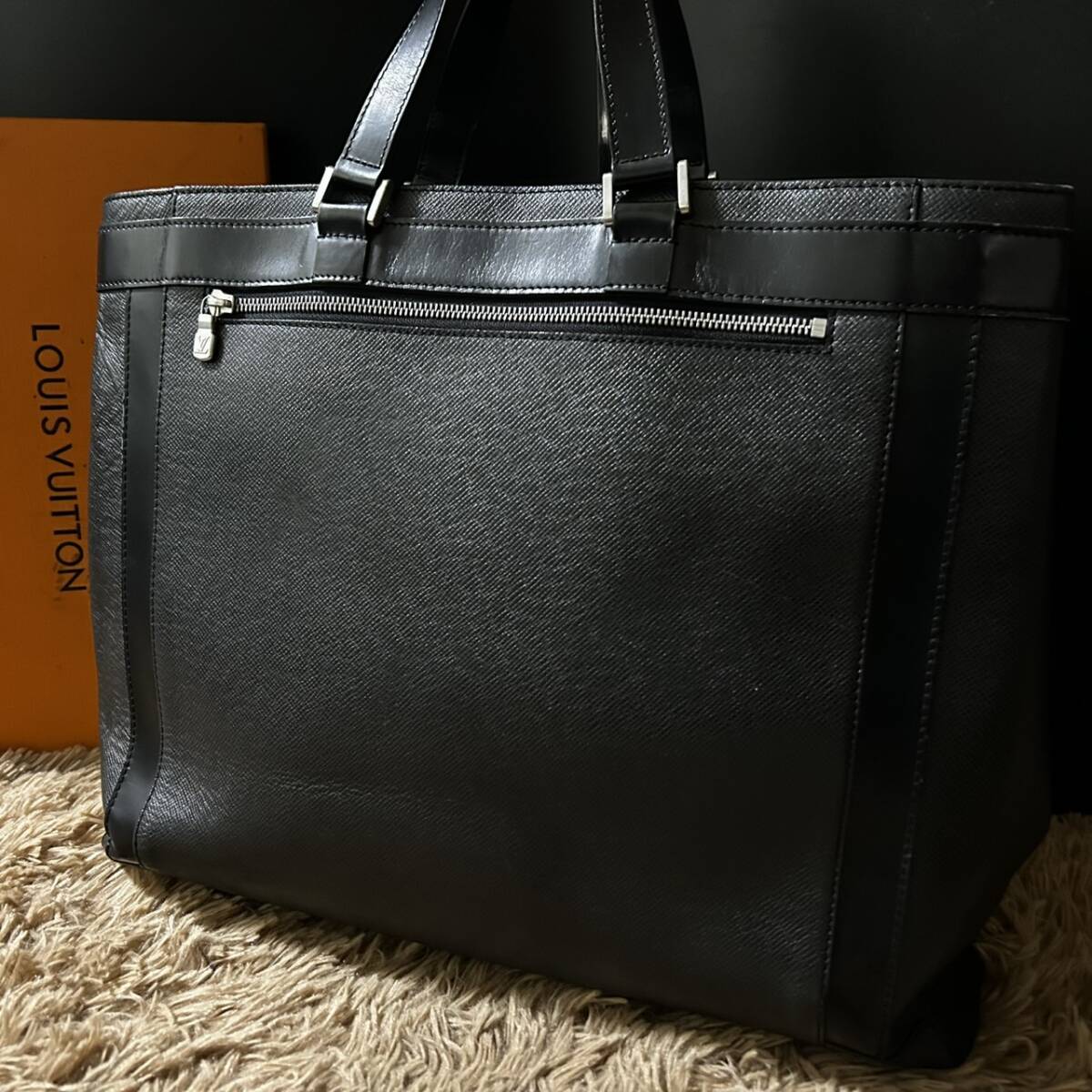 1円~【美品】ルイヴィトン LOUIS VUITTON カスベック ビジネスバッグ メンズ ハンドバッグ 手提げ A4 PC 勝利鞄 タイガ ノワール拍卖