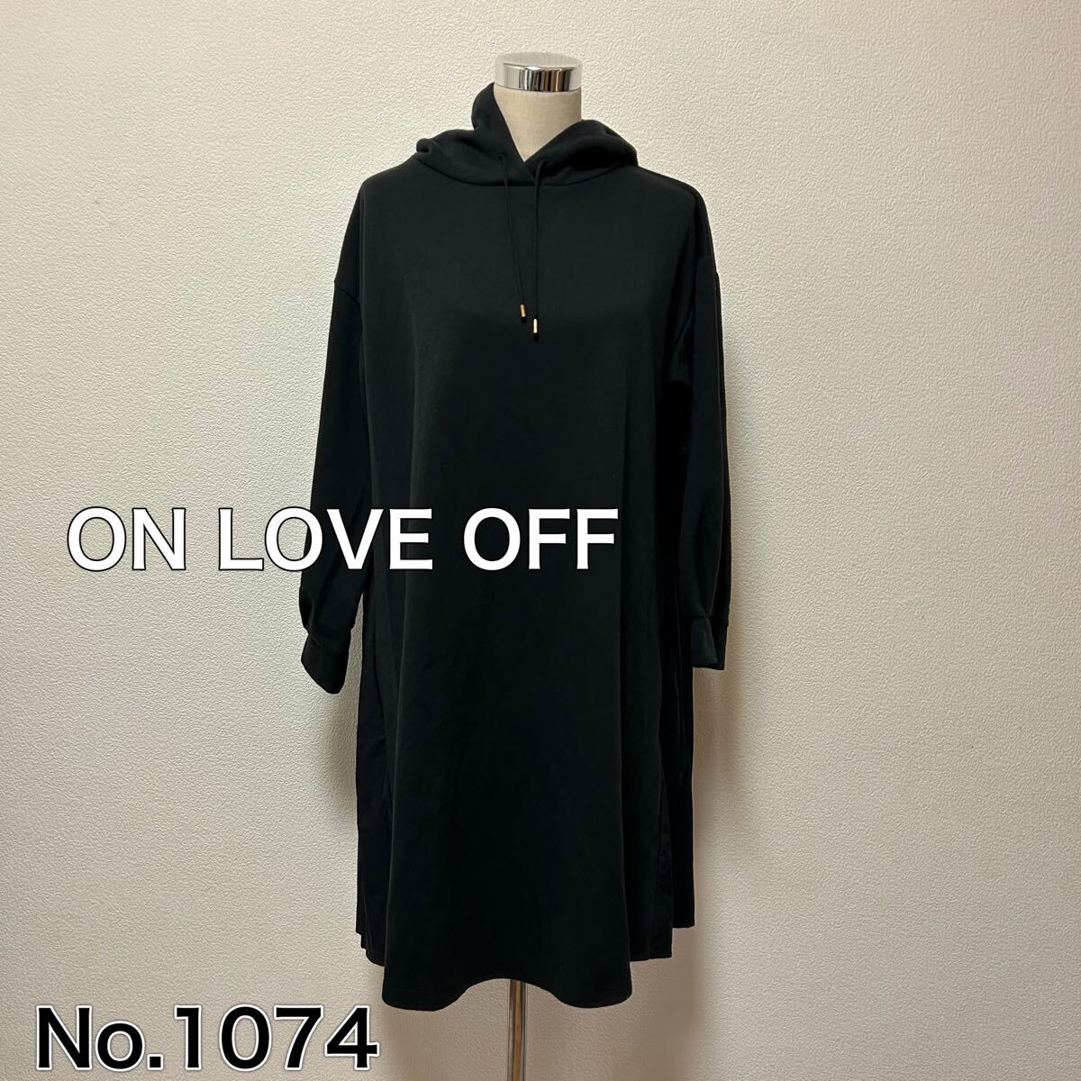 送料無料 匿名配送 ON LOVE OFF 3L 後ろプリーツ パーカーワンピース拍卖