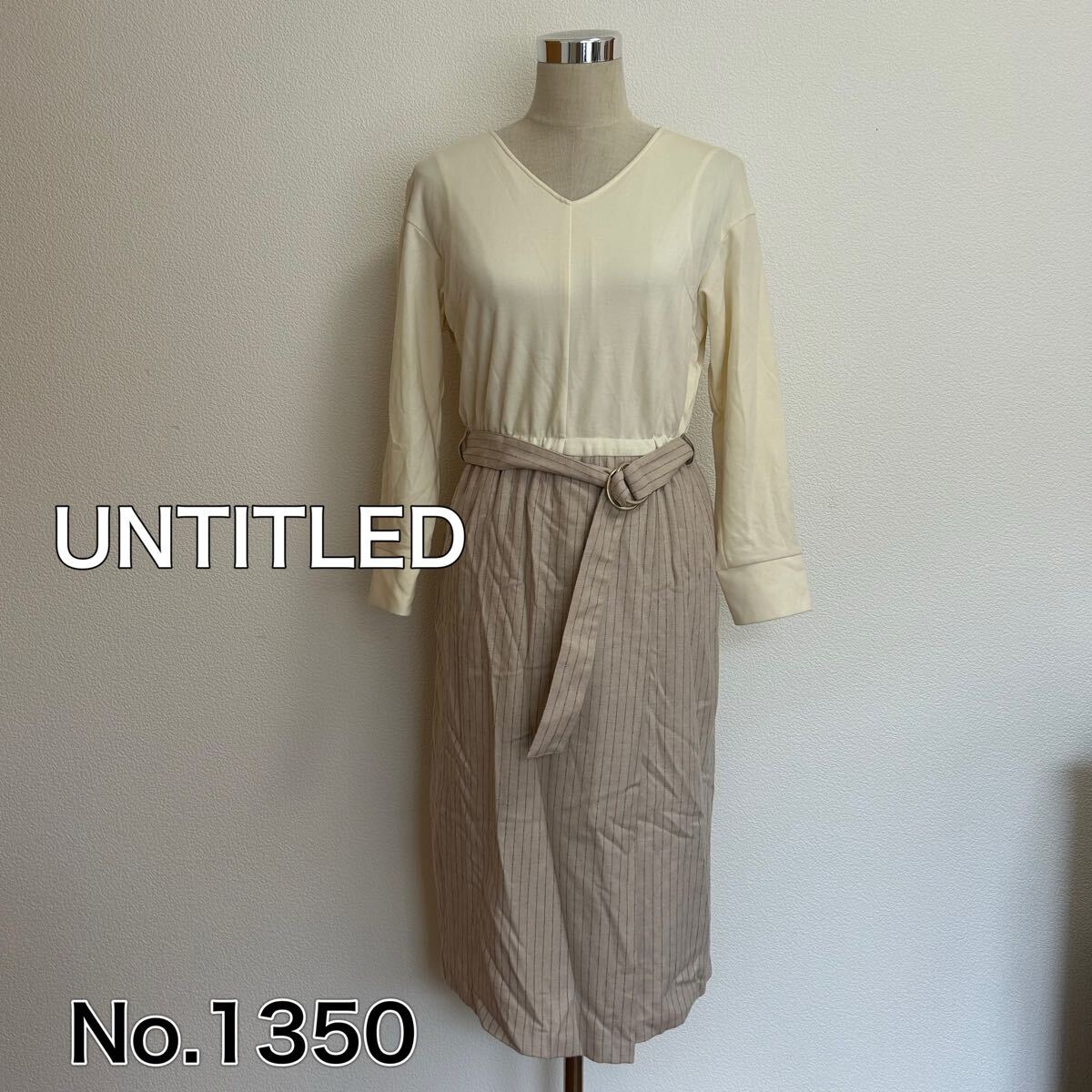 送料無料 匿名配送 UNTITLED アンタイトル ウール混 秋冬ロングワンピース拍卖