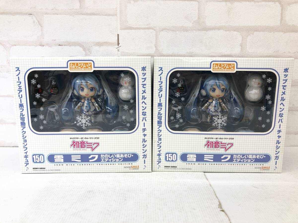 T251028-01D/ 未開封 初音ミク フィギュア ねんどろいど 雪ミク たのしい雪あそび・エディション 2体セット さっぽろ雪まつり拍卖