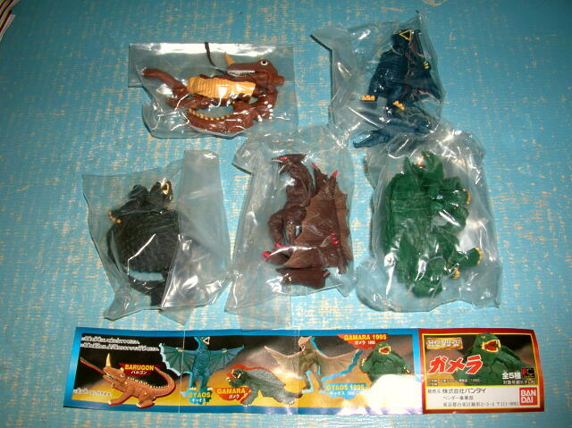 8119 新品 HG ガメラ 全5種 ガメラ 1995 ギャオス 1995 ガメラ ギャオス バルゴン ガチャポン バンダイ拍卖