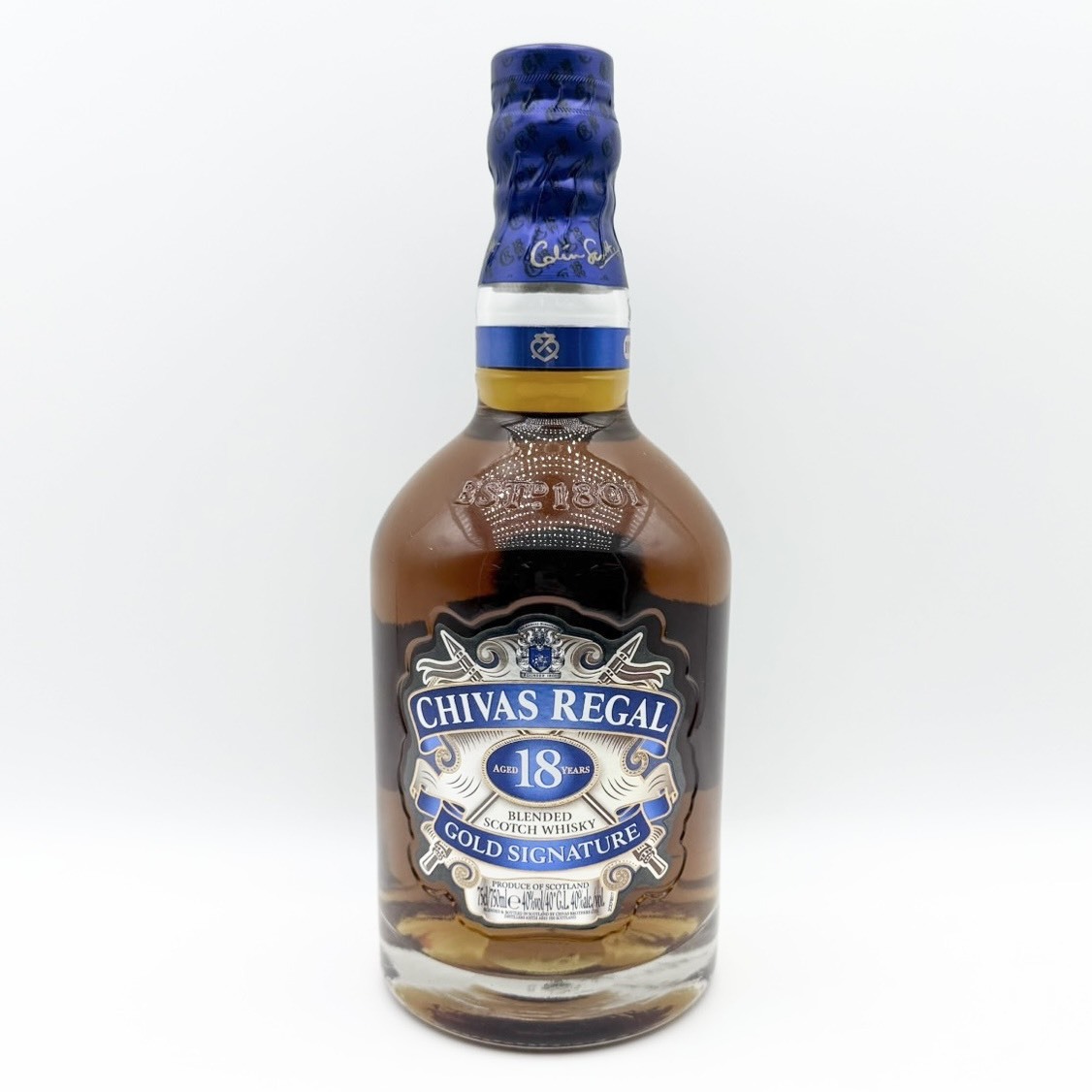 25駅/A002343-2/YT3000/J112-324/酒【幕張】CHIVAS REGAL GOLD SIGNATURE AGED18YEARS ウイスキー 40% 750ml拍卖