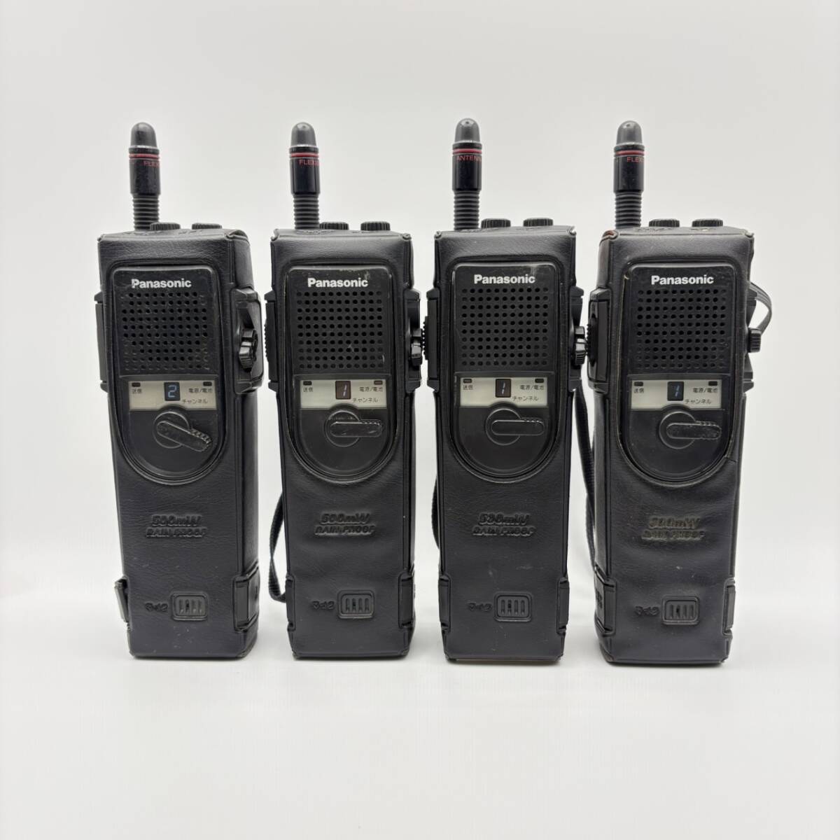 KIS/045202-5/8000/S104-41/【幕張】Panasonic トランシーバー 4点まとめ 500mW RAIN PROOF 市民ラジオ 無線機 RJ-411 カバー付き拍卖