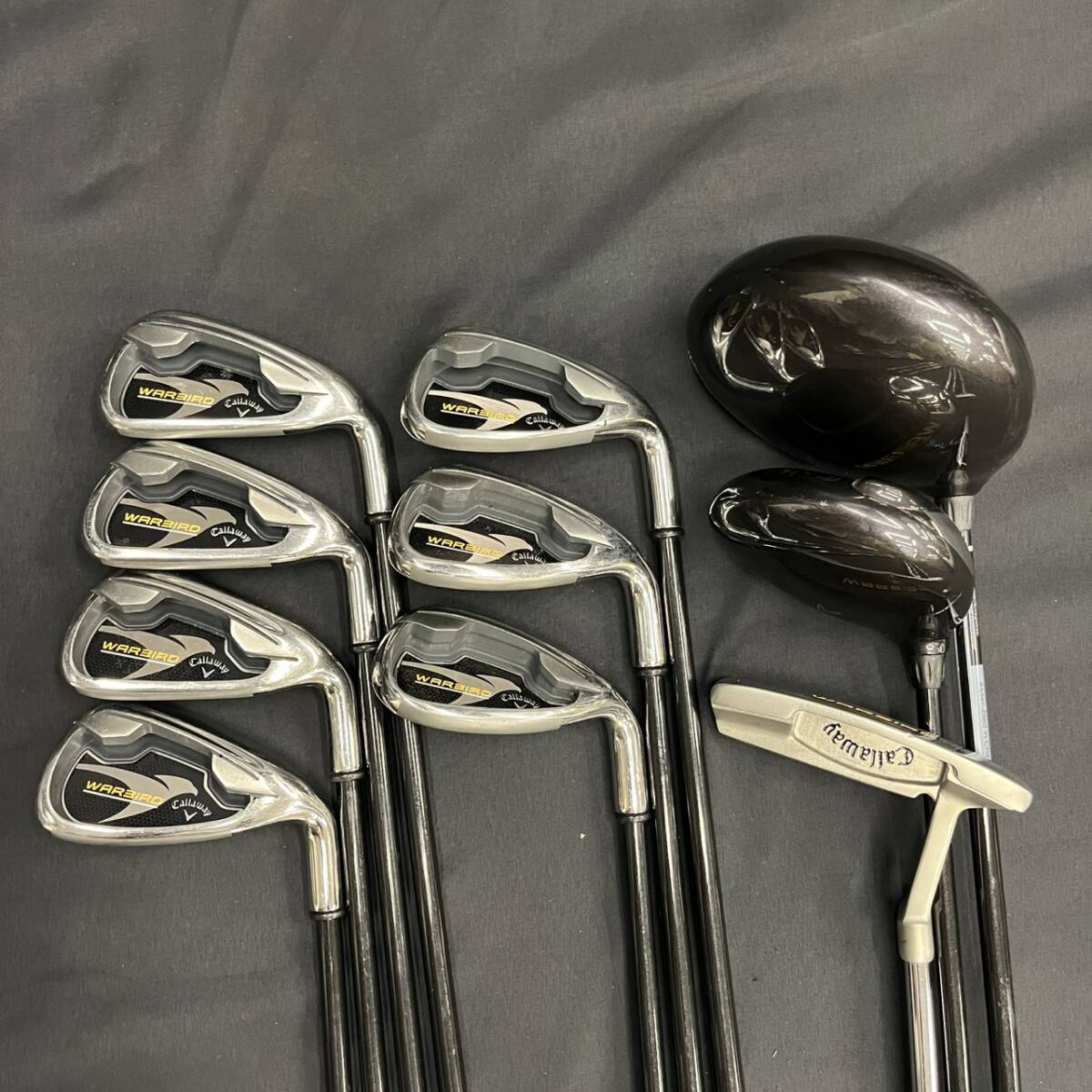 25静/A041406-1/TY8000/H112-215/【幕張】キャディバッグ ゴルフクラブ10点 Callaway アイアン ドライバー 他 拍卖