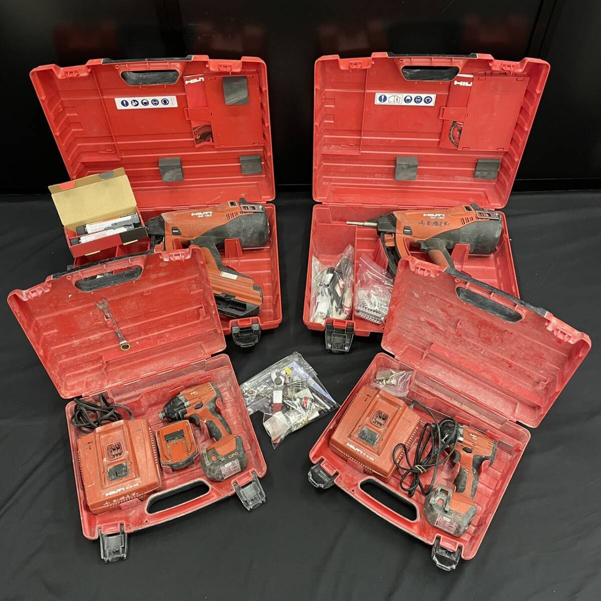 25横/A010567-20/HK3000/K112-406/【幕張】HILTI ヒルティ 工具4点まとめ ガス式鋲打機 GX 120/充電式インパクトドライバー SID 14-A/他拍卖