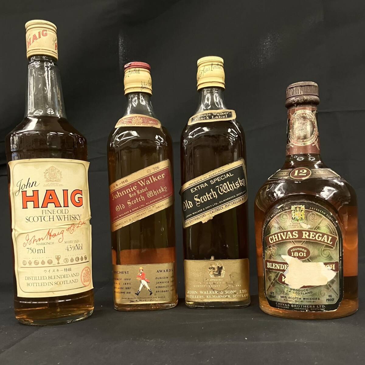 25名/A043244-1/IK3000/G112-104/【千葉県内のみ発送】酒4本まとめ【幕張】John HAIG FINE OLD SCOTCH WHISKY/他拍卖