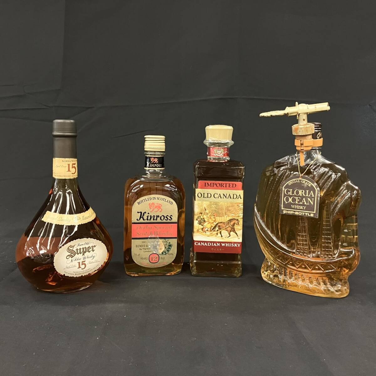 25広/A045977-2/YK5000/G112-107/【千葉県内のみ発送】酒4本まとめ【幕張】Super Nikka Whisky/Kinross/OLD CANADA CANADIAN WHISKY 他拍卖
