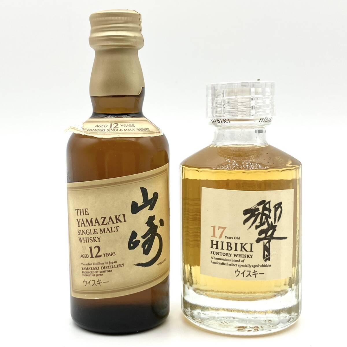 25仙/A011735-2/ST6000/G112-110/【千葉県内のみ発送】酒2本まとめ【幕張】THE YAMAZAKI 山﨑 12年/HIBIKI 響 17年 SINGLE MALT 43%180ml拍卖