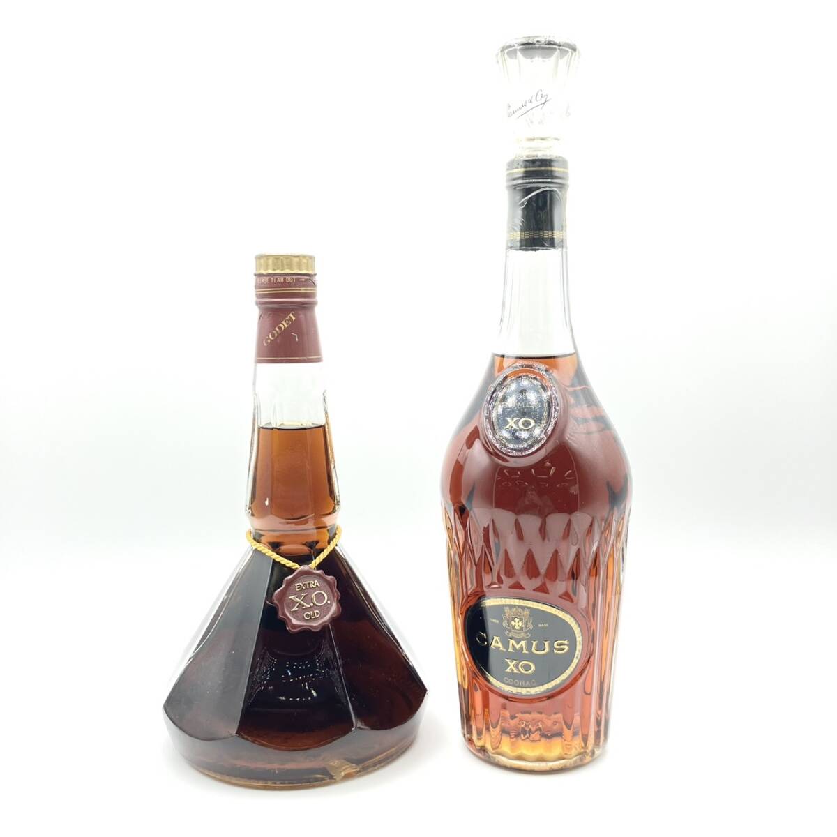 25仙/A011936-7/SK6000/G112-118/酒2本まとめ【幕張】CAMUS カミュ XO 700ml/GODET EXTRA X.O. OLD COGNAC コニャック ブランデー拍卖