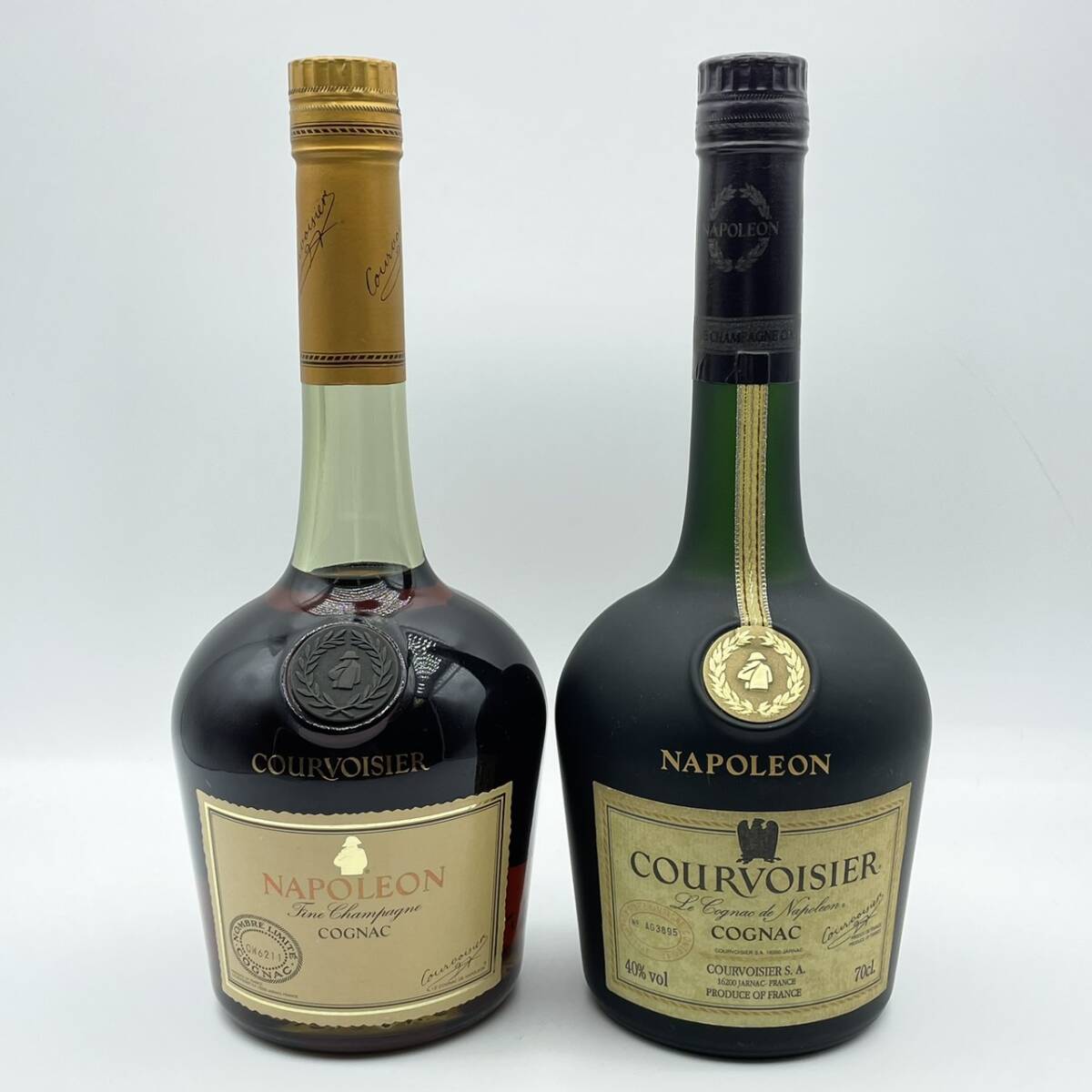 25駅/A002664-3/YT5000/K112-434/酒2本まとめ【幕張】COURVOISIER NAPOLEON Fine Champagne/Le Cognac de Napoleon拍卖