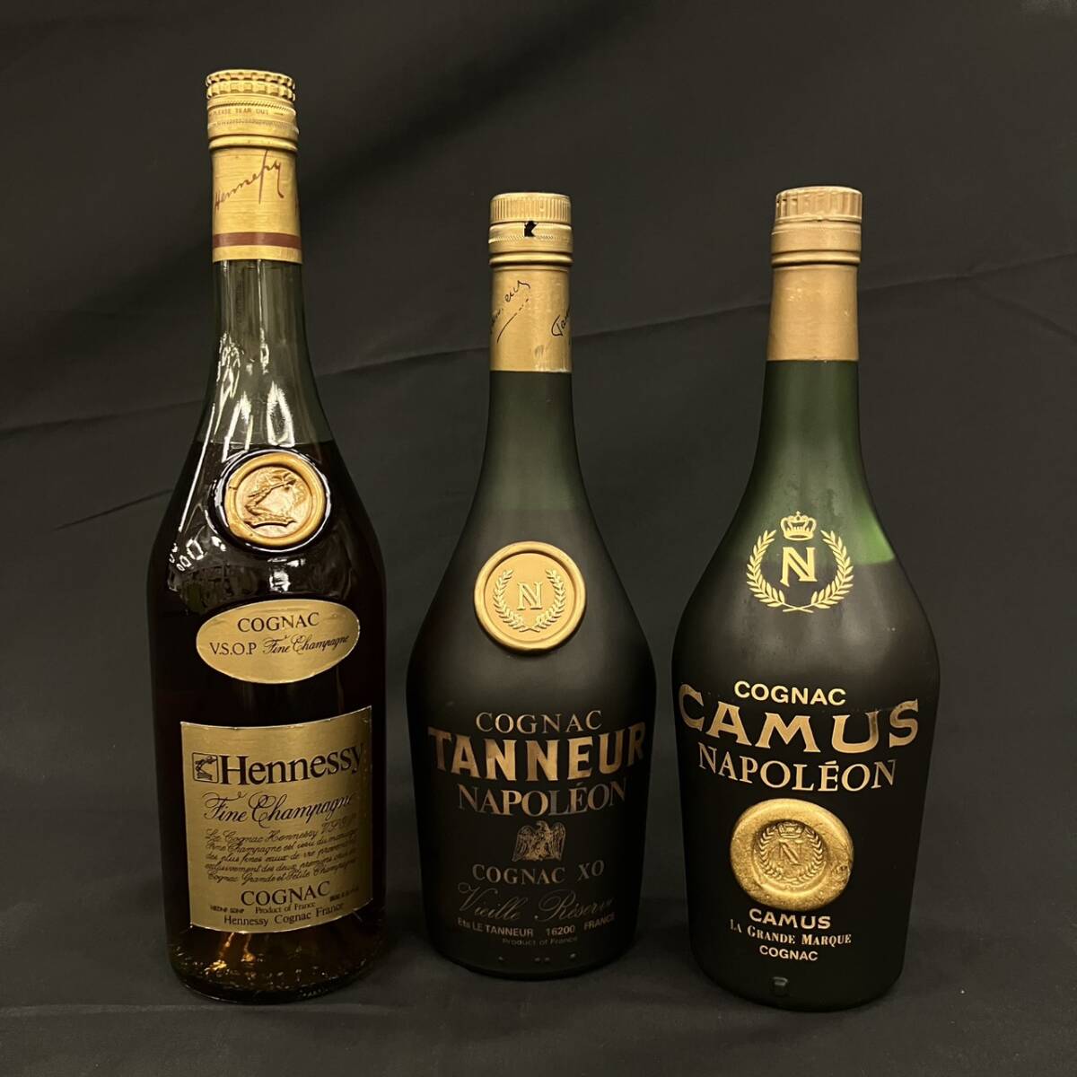 25駅/A002642-2/SR4000/G112-143/酒3本まとめ【幕張】Hennessy V.S.O.P. Fine Champagne/NAPOLEON TANNEUR/CAMUS LA GRANDE MARQUE拍卖