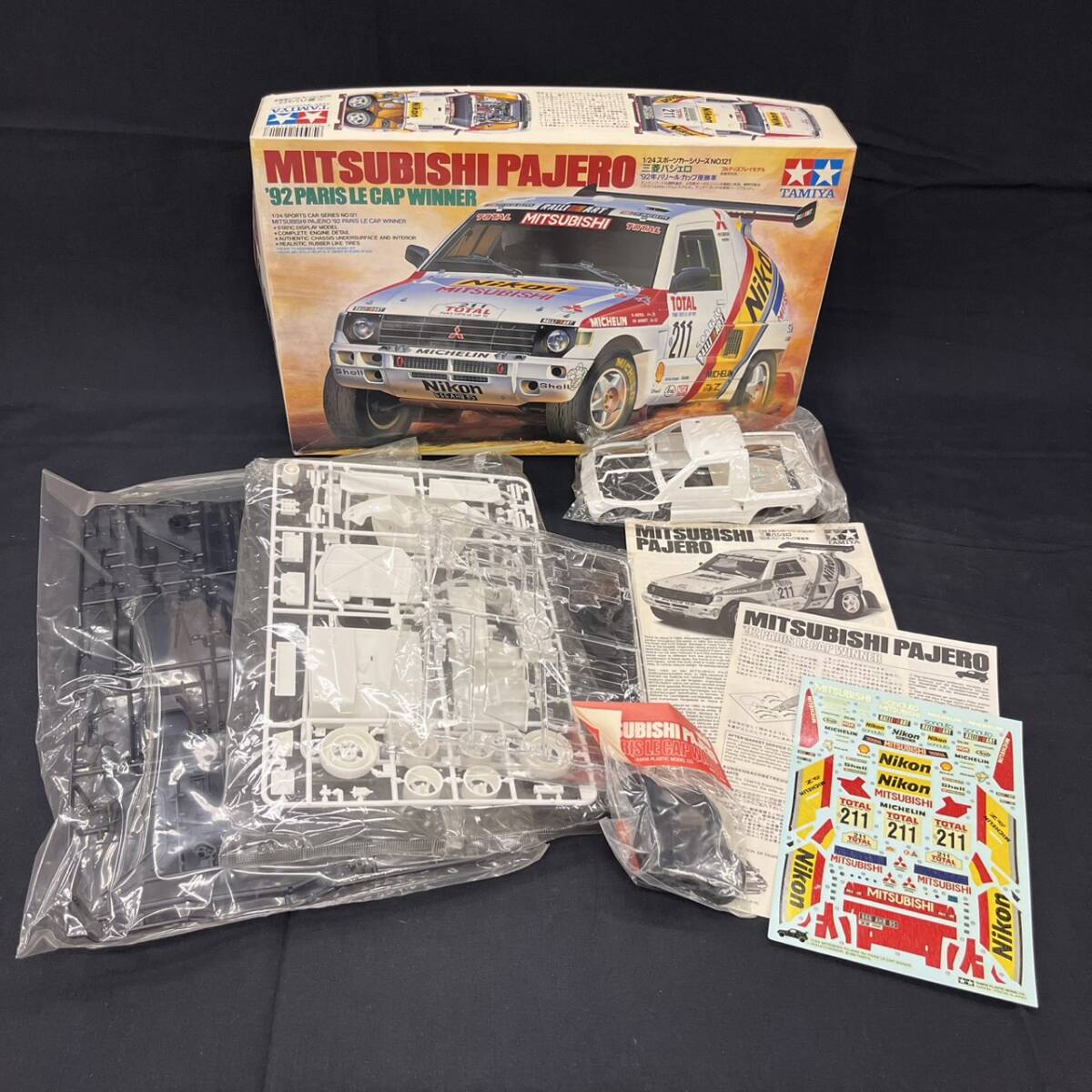 KIS/211145-2/3000/S113-1/【幕張】プラモデル MITSUBISHI PAJERO 三菱パジェロ 24/1 スポーツカーシリーズNo.121 TAMIYA 箱付き拍卖