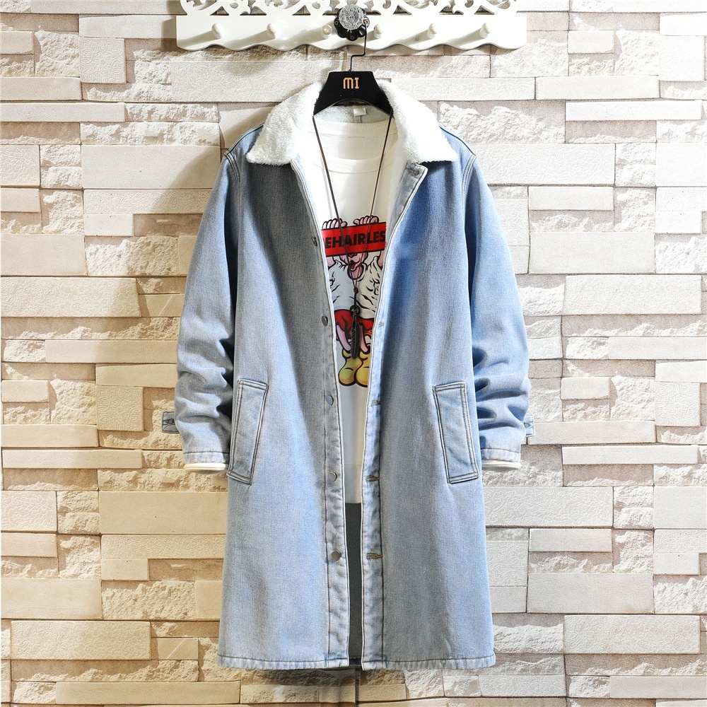 裏フリース デニムコート メンズ・ 新品 裏起毛 厚手コート 裏ボア ボアコート ロング Gジャン ジージャン アウター【F644】ブルー 5XL拍卖