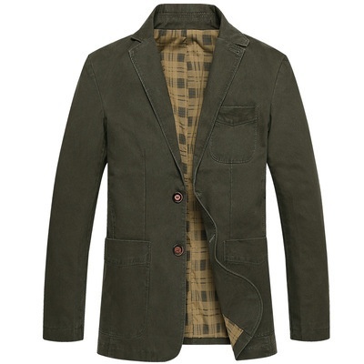 カジュアルスーツ テーラードジャケット メンズ*新品 カジュアルジャケット ブレザー 春服秋服 コットン【15618】グリーン 2XL拍卖