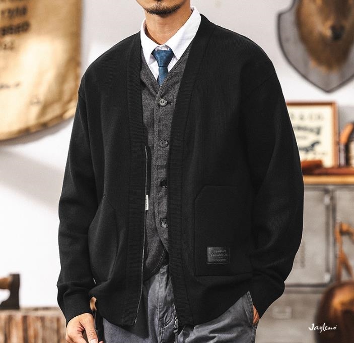 カーディガン ニットジャケット ニット セーター メンズ・新品 ブルゾン トップス 春服秋服冬服【X202411182009】黒 4XL拍卖