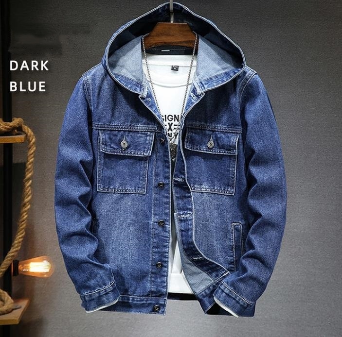 パーカー 新品★メンズ デニムジャケット ジージャン ジャンパー gジャン バイクジャケット 作業服 フード【DS8965#】ダークブルー XL拍卖