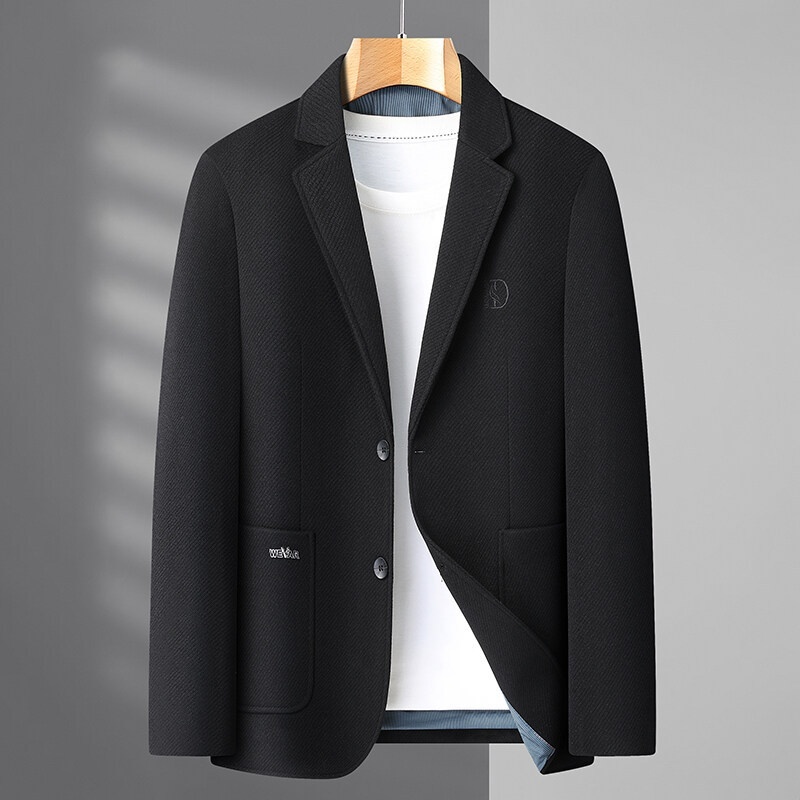 テーラードジャケット メンズ*新品 春秋服カジュアル スーツジャケット ブレザー ブルゾン【JD988011B33M90】黒 M拍卖