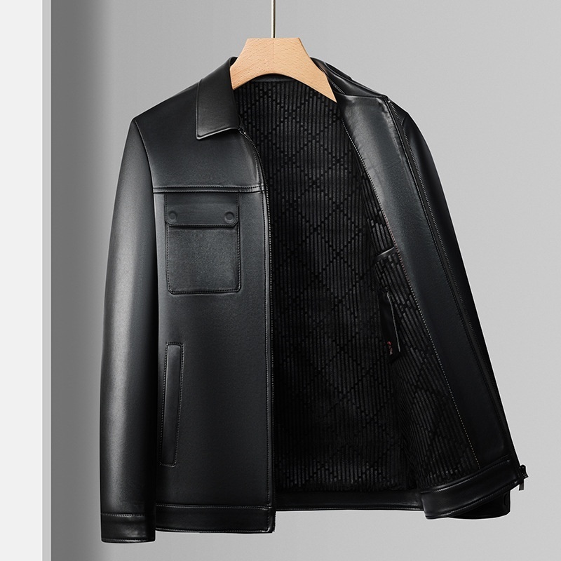 フェイクレザージャケット ボア 裏起毛 PUレザージャケット メンズ*新品 アウター 秋冬服 ショートコート【MA10】黒 4XL拍卖