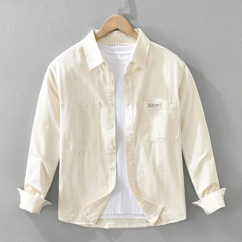 長袖シャツ シャツ シャツジャケット ワークシャツ カーゴシャツ 新品★メンズ 春秋服 トップス カジュアル【7515】杏色 2XL拍卖