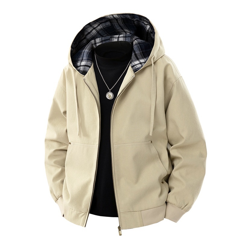 パーカー ブルゾン フード付き ジャンパー 新品★メンズ ワークジャケット カーゴジャケット【HTLB-2517】杏色 XL拍卖