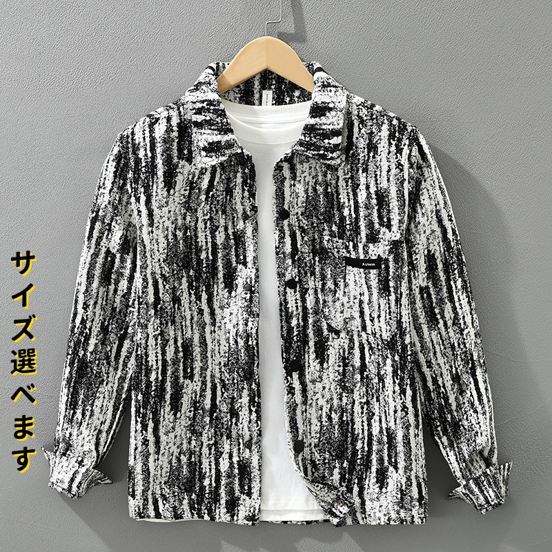 シャツジャケット 新品★メンズ シャツ 長袖シャツ トップス ウエスタンシャツ 春秋服 カジュアルシャツ レトロ【7379】S拍卖