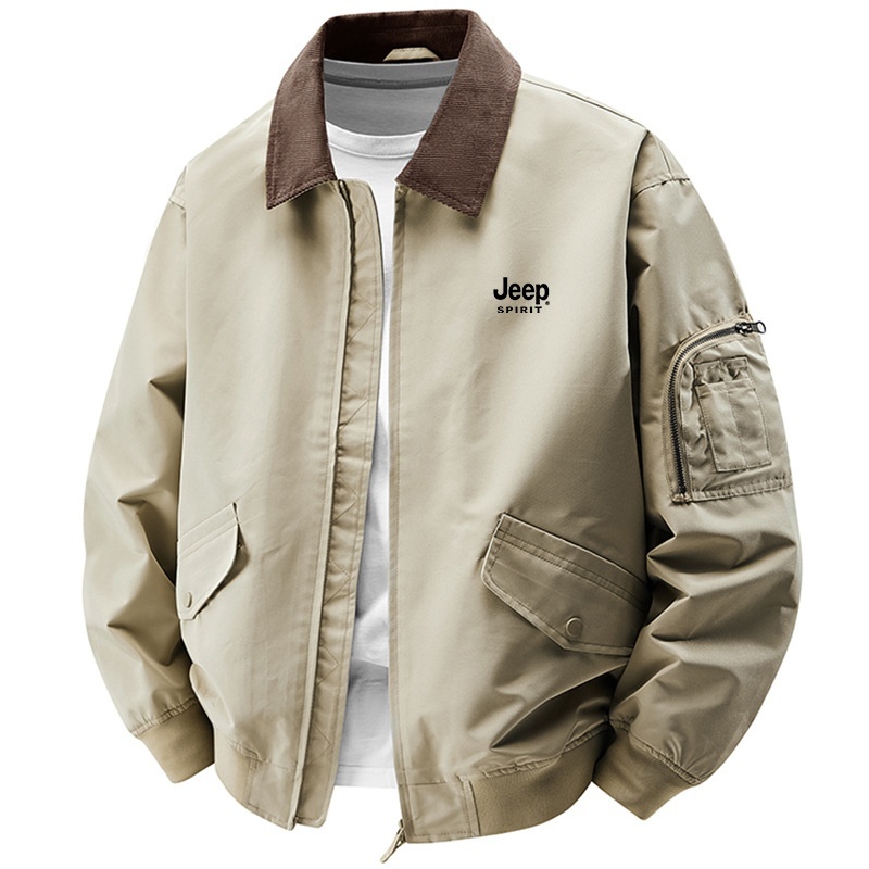 フライトジャケット 新品★メンズ アウトドアジャケット 春秋服 ジャンパー ブルゾン ワーク カジュアル【81955】カーキ L拍卖